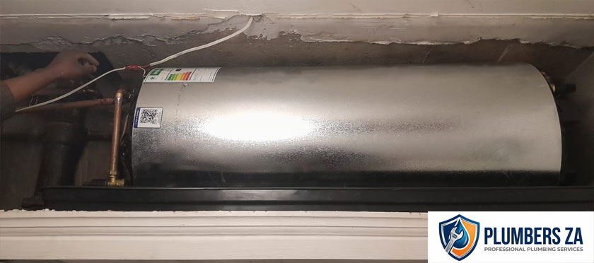 Geyser installation plumbing services by Plumbers ZA installing hot water systems in Gauteng